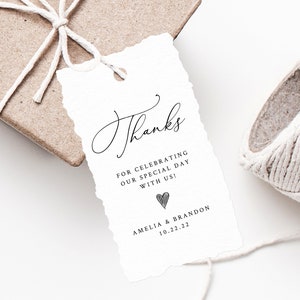 INSTANT DOWNLOAD Favor Tags, Thank You Tag, Wedding Favor Tag, Simple Wedding Gift Tag, Favor Label, Favor Tag Printable, Templett, W30