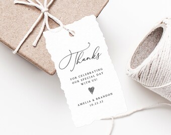 INSTANT DOWNLOAD Favor Tags, Thank You Tag, Wedding Favor Tag, Simple Wedding Gift Tag, Favor Label, Favor Tag Printable, Templett, W30