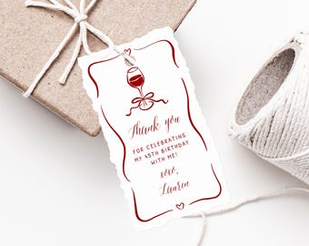 Aged to Perfection Favor Tag Template, Wine Theme Bridal Shower, Favor Label, Templett