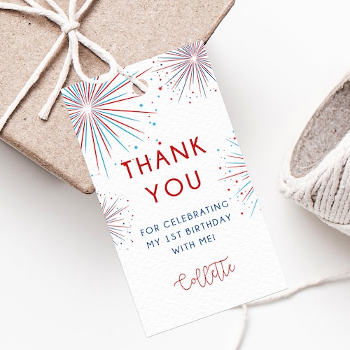 4th of July Birthday Party Favor Tag Template Independence ...