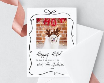 Christmas Photo Card Template, Holidays Card Template, Printable Christmas Card, Editable Template, Instant Download, Templett