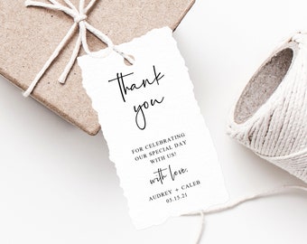 Wedding Favor Tags, Thank You Tag, Wedding Favor Tag, Simple Wedding Gift Tag, Favor Label, Favor Tag Printable, Templett, W50