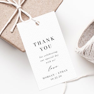 Hochzeit Favor Tag Vorlage, Danke-Tag, Minimalist Favor Tag, Einfache Hochzeit Geschenkanhänger, Favor Label, Favor Tag Printable, Templett, W52
