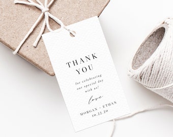 Wedding Favor Tag Template, Thank You Tag, Minimalist Favor Tags, Simple Wedding Gift Tag, Favor Label, Favor Tag Printable, Templett, W52