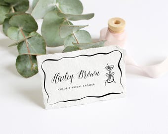 Martini Theme Place Cards Template, Tini Bit Closer Name Cards, Templett (Digital Download)