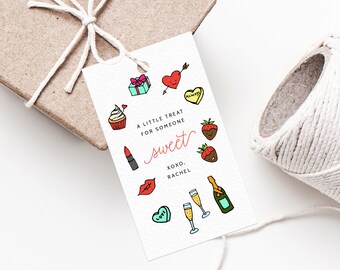 Galentine's Day Party Favor Tags, Thank You Tag, Galentine's Favor Tag, Floral Valentine's Gift Tag, Blush Favor Tag Printable, Templett