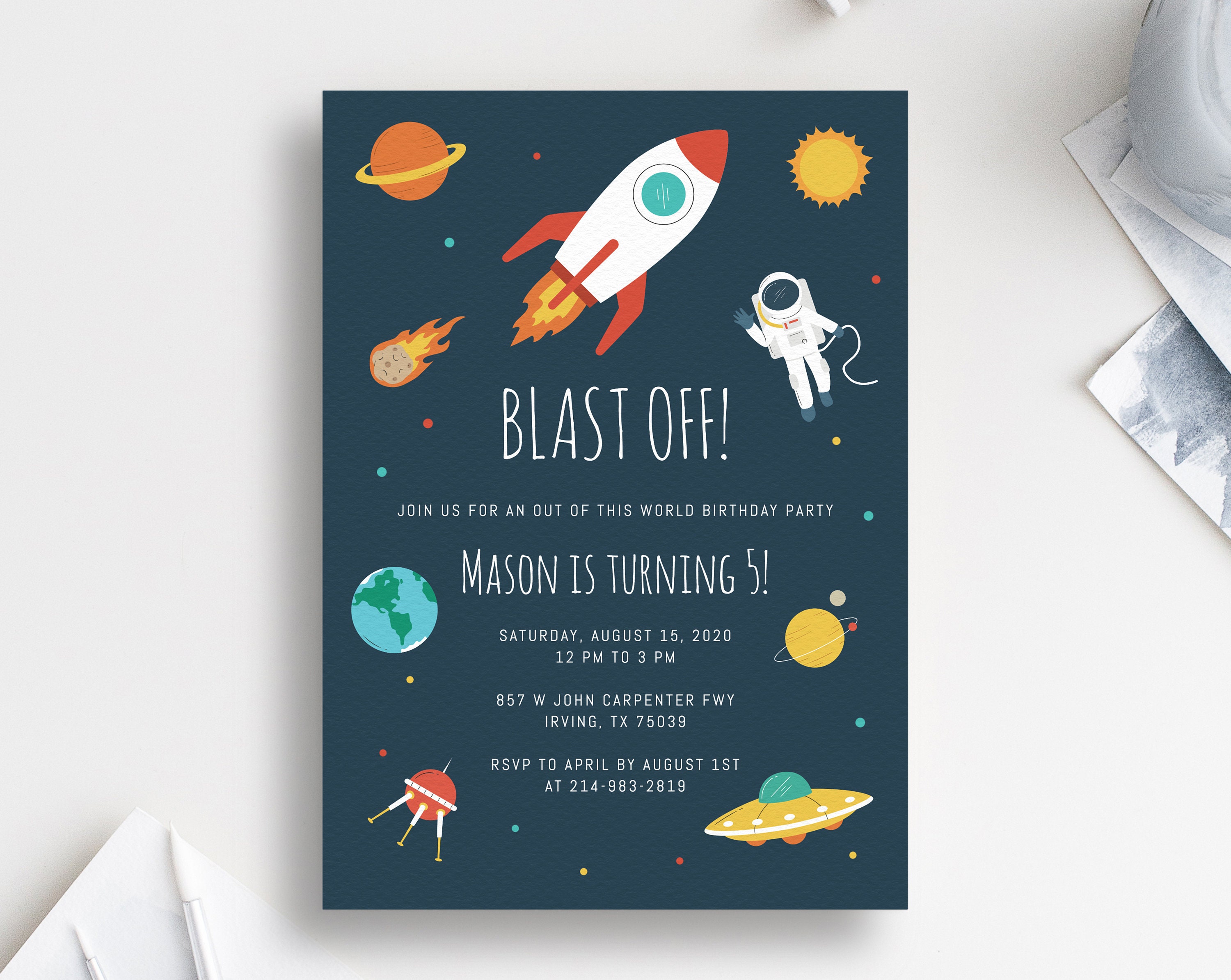 Space Birthday Invitation Template Astronaut Birthday Party Etsy Space Birthday Invitation Template Astronaut Birthday Party Etsy
