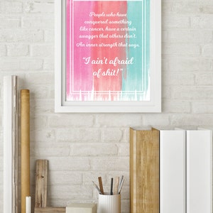 8x10 Wall Print (Unframed) - Inner Strength Quote - Sherbert Theme