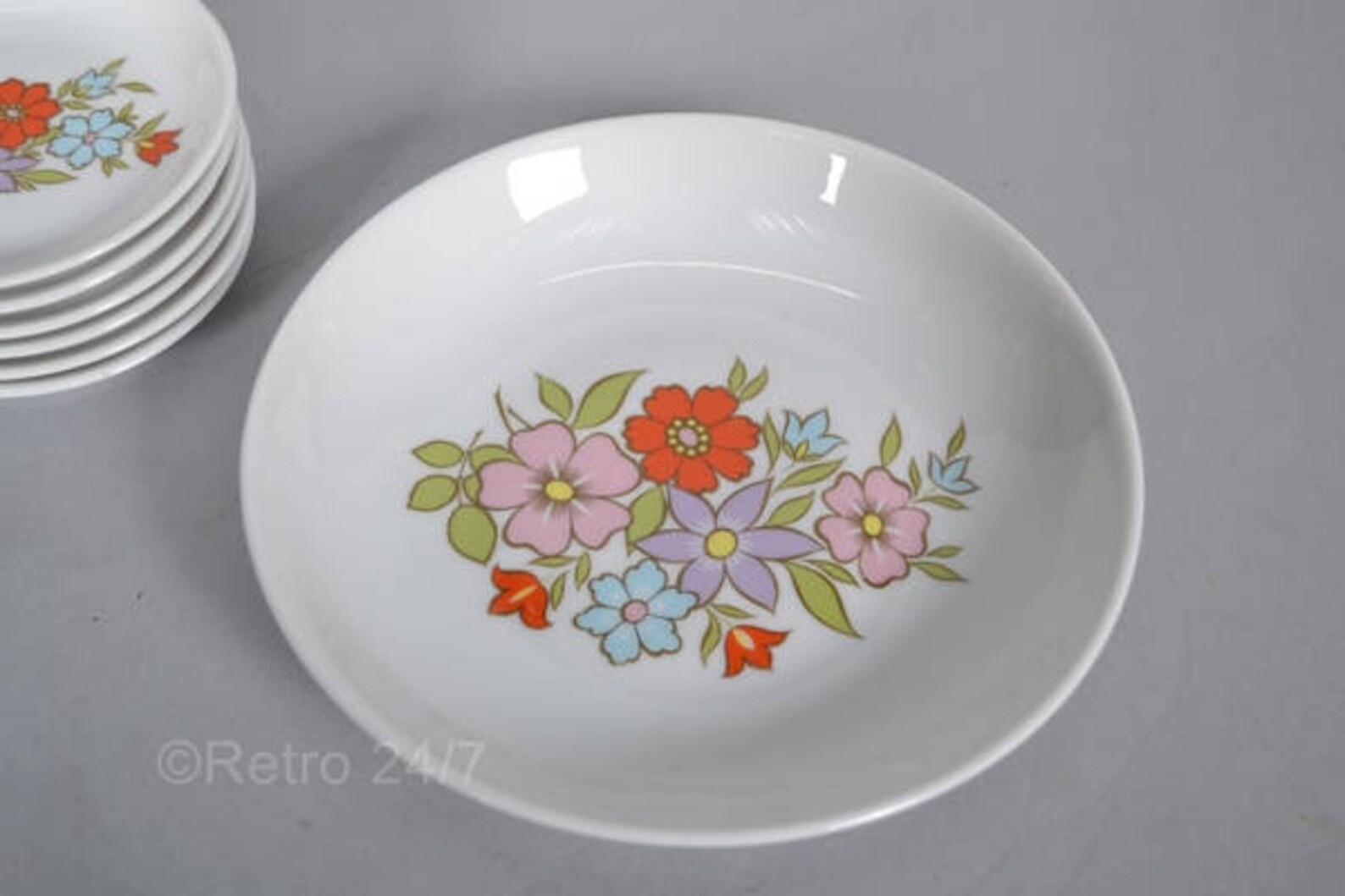 Bavaria Creidlitz Set Petit Fours Serving Plates Retro Flowers Plates
