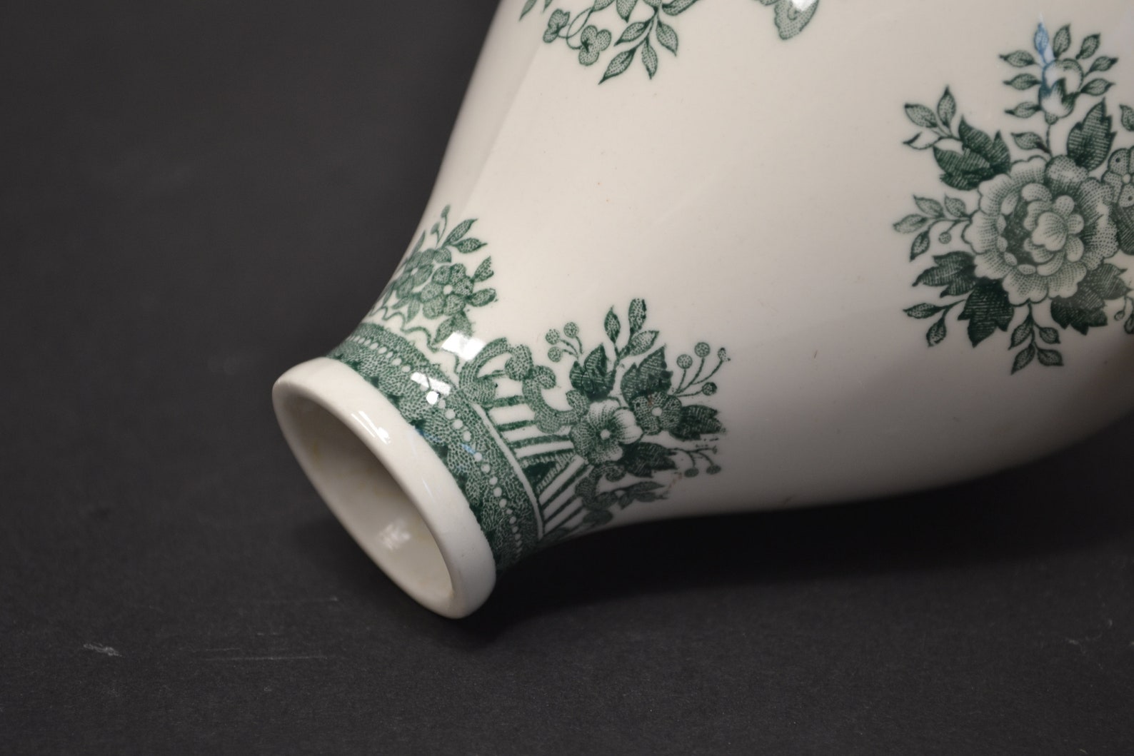 Villeroy & Boch Vase Mettlach Germany Green Flower Design Etsy