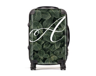 Personalized Green Leaves Letter Luggage | Carry On Luggage | Leaf Luggage | Custom Suitcase | Personalized Suitcase | Carry-On | Travel