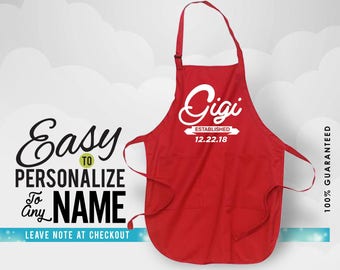 Gigi, gigilife, gigi apron, gigi gift, apron, custom apron, linen apron, kitchen apron, christmas gift, birthday gift, chef apron, birthday