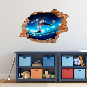 032 Wall decal footballer hole in the wall image 4