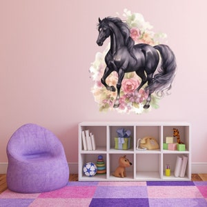 245 wall tattoo horse black in 4 different versions. Sizes wall decoration children's room image 3
