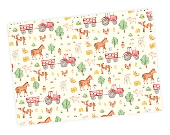 5 sheets of wrapping paper farm - 1.60€/sqm - 84.1 x 59.4 cm