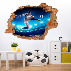 032 Wall decal footballer hole in the wall image 2