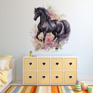 245 wall tattoo horse black in 4 different versions. Sizes wall decoration children's room image 5
