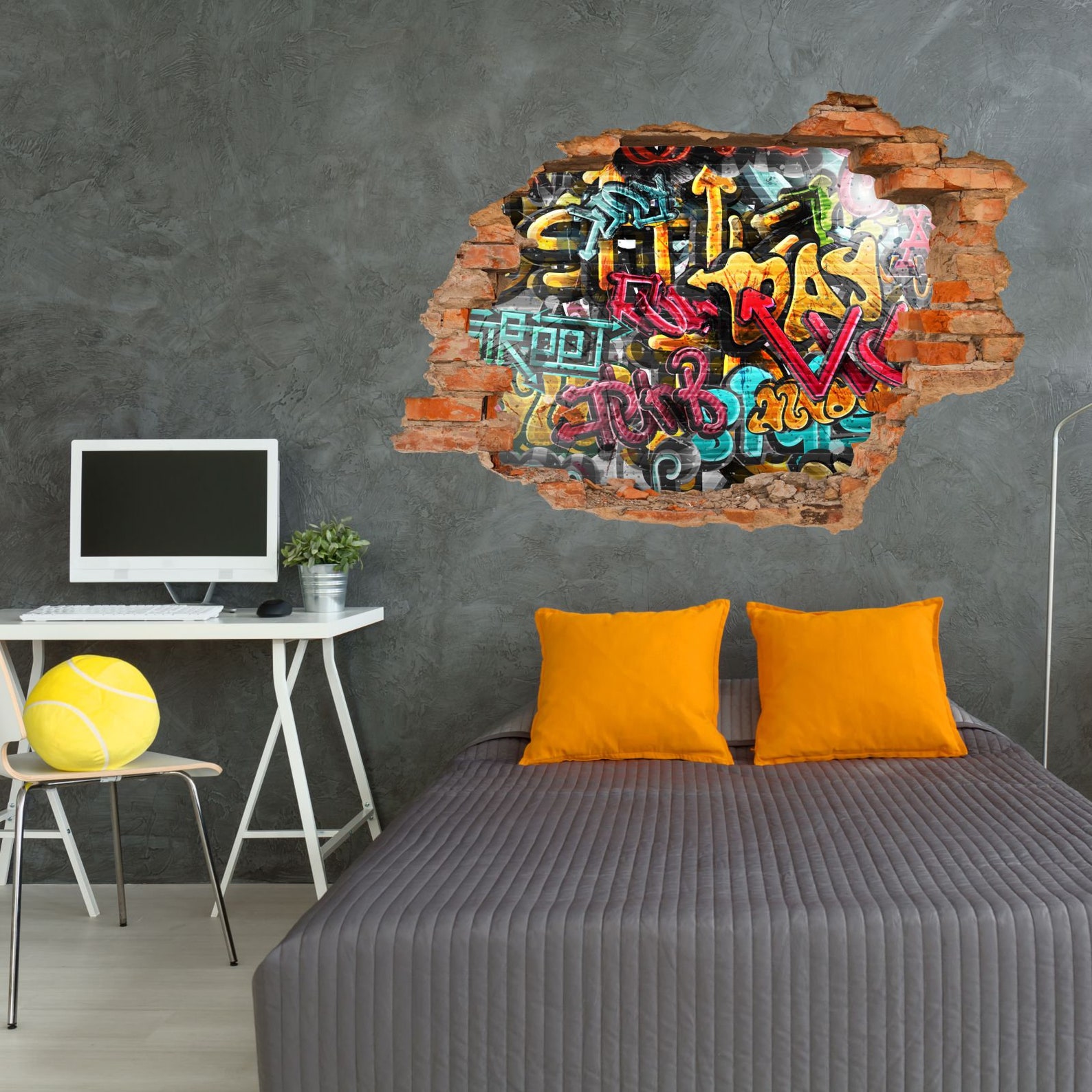 wandtattoo graffiti 149 Wandtattoo Graffiti bunt - Loch in der Wand - in 6 Größen