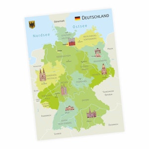 Kinder Lernposter - Deutschland Sehenswürdigkeiten 2 - Wanddeko Kinderzimmer