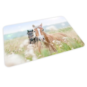 Set de table en vinyle robuste, lavable, motif chevaux, pour enfants