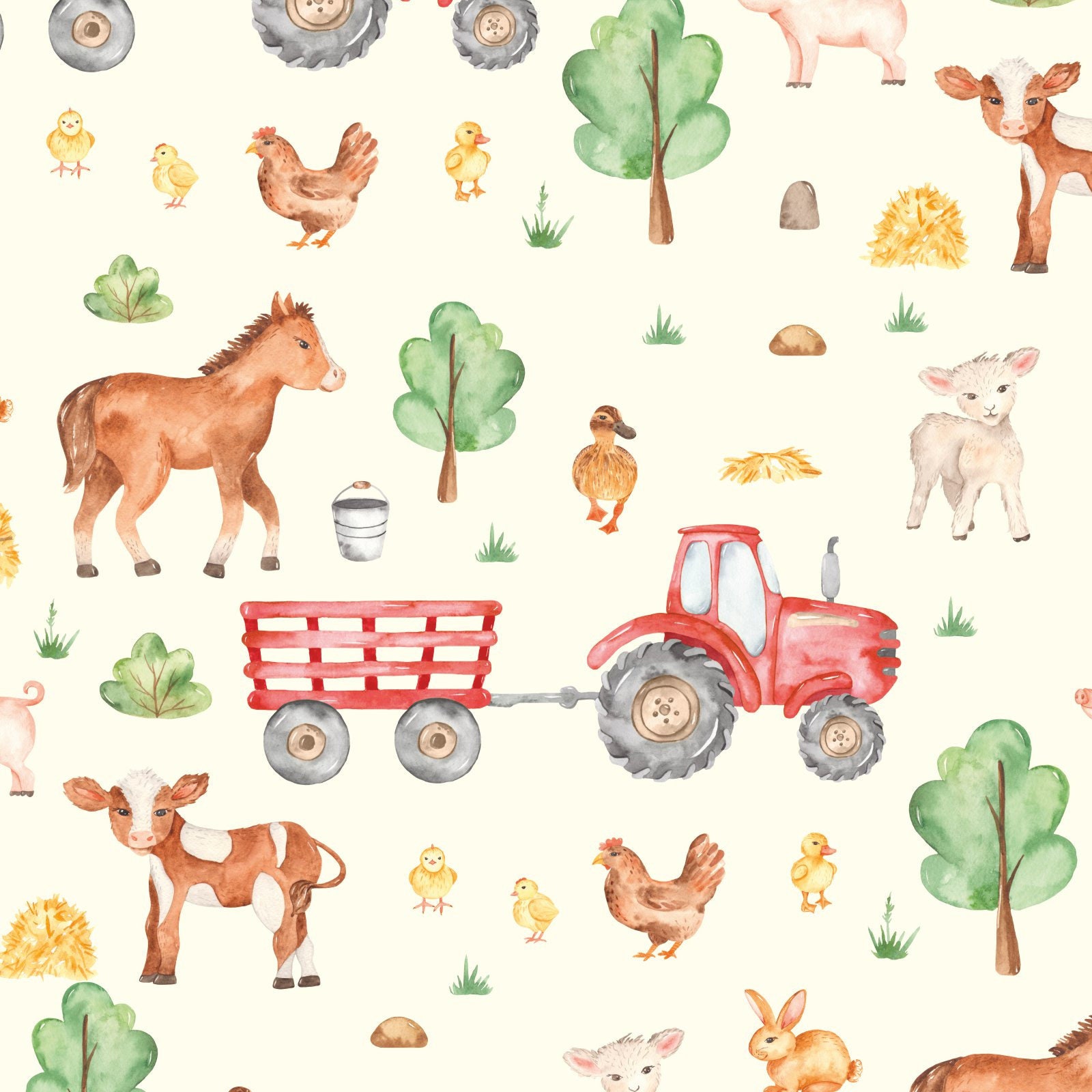 5 Sheets of Wrapping Paper Farm 1.60/sqm 84.1 X 59.4 Cm Etsy