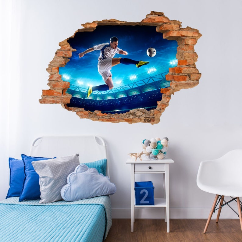 032 Wall decal footballer hole in the wall image 3