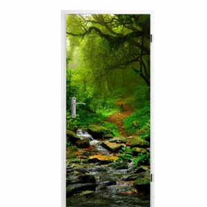 selbstklebendes Türbild - Waldweg 0,9 x 2 m (16,66 Euro/m2) - Türtapete Türposter Klebefolie Dekorfolie