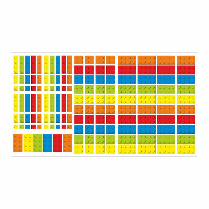 Nikima 130 Wandtattoo Lego Steine Bricks Bausteine 146 Etsy