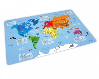 Stable Vinyl Table Set-World Map