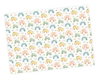 5 sheets of rainbow wrapping paper - 1.60 euros/sqm - 84.1 x 59.4 cm Rainbow Stars Stars