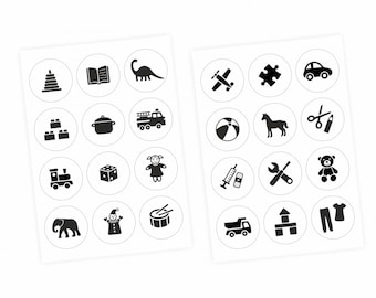 Stickers meubles commander des stickers pour jouets NOIR / BLANC