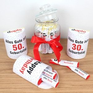 ZESTAW NAKLEJEK - Duplo 30. 40. 50. 60. 70. 80. prezent urodzinowy