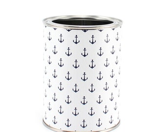 Pen cup anchor navy/white - children's pen cup pen holder