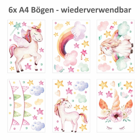 2 Sheets Unicorn Puffy Stickers Pvc Cute Sticker Diy Decoration