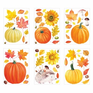 Fensterbilder Herbst selbstklebend - Statisch Haftende PVC Aufkleber