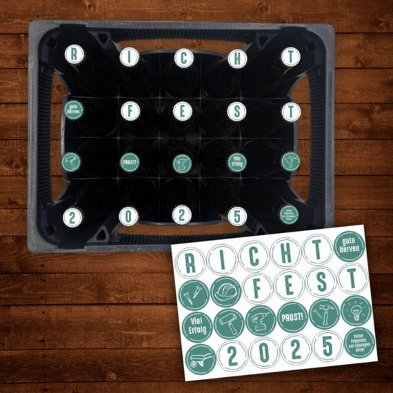 AUFKLEBER SET für Bierkasten - RICHTFEST - Bierkiste Sticker Geschenk