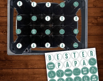 AUFKLEBER Set für Bierkasten - BESTER PAPA - Bierkiste Sticker Geschenkidee