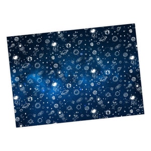 5 feuilles Papier cadeau De l’Espace spatial - 1,60€/m²- 84,1 x 59,4 cm