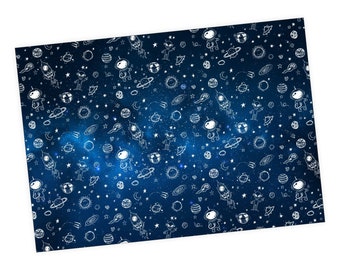 5 sheets of gift wrapping paper space space - 1.60€/sqm- 84.1 x 59.4 cm