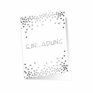 10 cartons d'invitation pliables à pois argentés comprenant 10 enveloppes blanches
