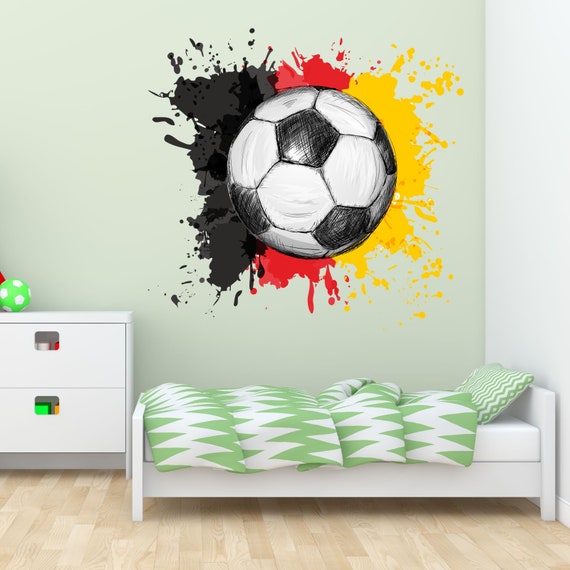 110 Wandtattoo Fussball Soccer spielen Ball Deutschland Fahne Flagge  Aufkleber Sticker 6 Größen nikima - .de