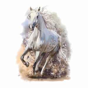 179 Wall decal horse white - girls children&#39;s room sticker decal