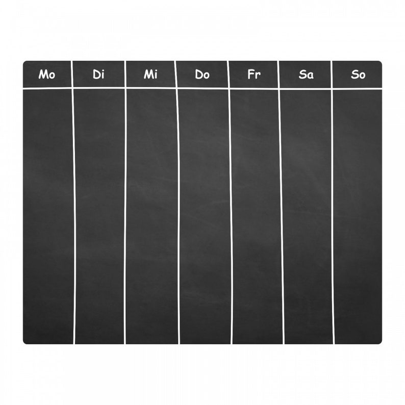 Tafelfolie Wochenplaner Wandaufkleber Wanddekoration Wandsticker Tafel