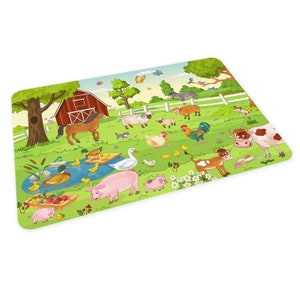 sturdy vinyl placemat farm children&#39;s placemat washable