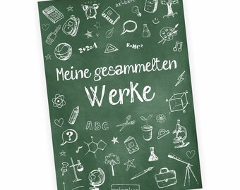 A4 Sammelmappe "Meine gesammelten Werke" Schultafel grün