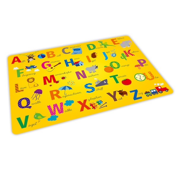 sturdy vinyl placemat - ABC yellow