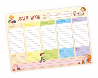 Weekly planner A4 for daycare 50 sheets to tear off for educators