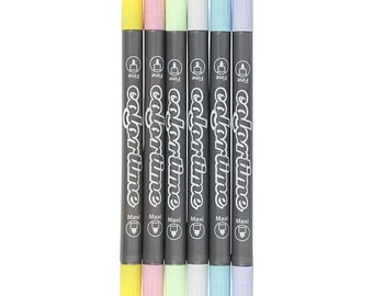 6 double-ended pastel markers
