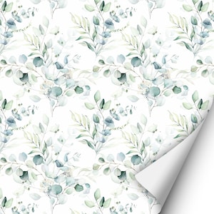 Folia samoprzylepna 2 x 0,9 m - kwiatowy biały/zielony (16,66 euro/m2) Folia samoprzylepna Folia dekoracyjna Folia meblowa