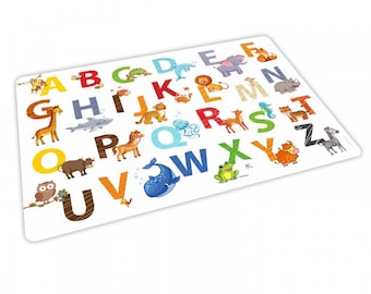 Stabilna podkładka winylowa z efektem nauki dla dzieci - zwierzątko ABC - Podkładka bez BPA - Bez BPA - Można prać, Odporna na rozdarcie, Trwałe kolory